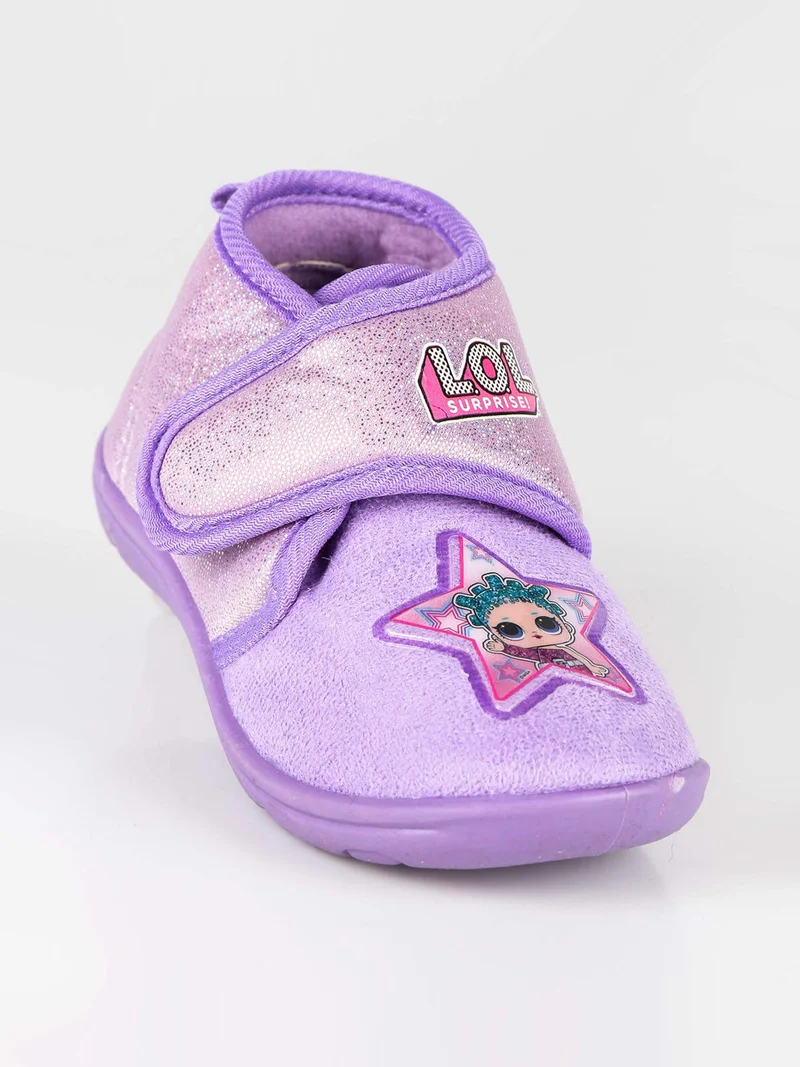 Pantofole alte da bambina con strappo - lilla