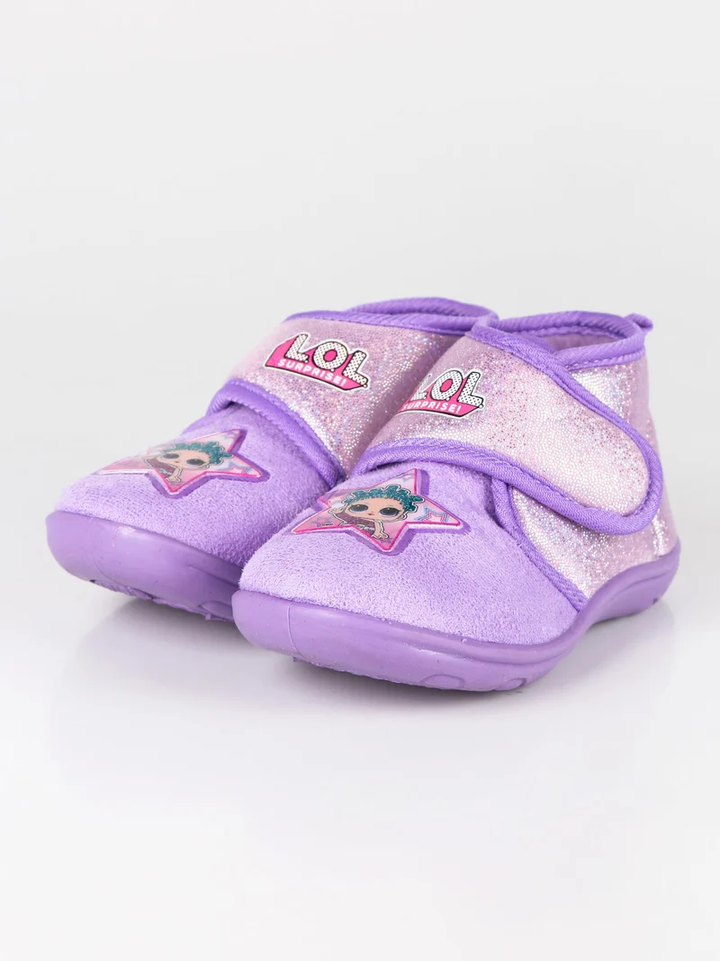 Pantofole alte da bambina con strappo - lilla