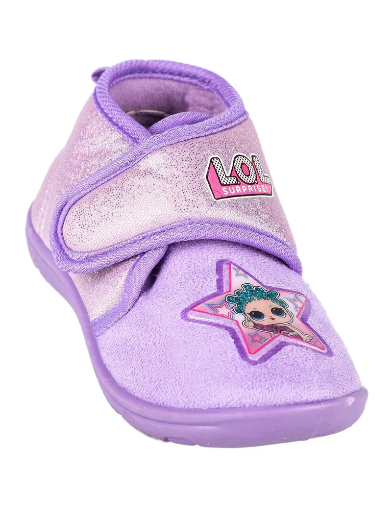 Pantofole alte da bambina con strappo - lilla