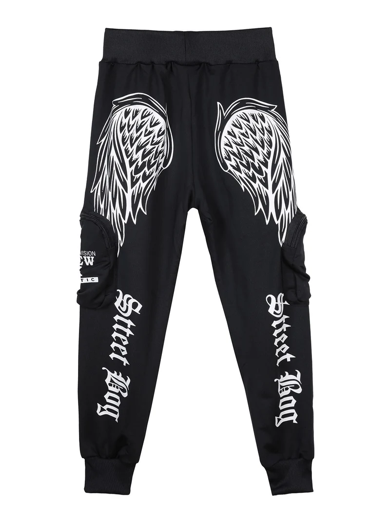 Pantaloni tuta da ragazzo con tasconi laterali e polsini - blu scuro