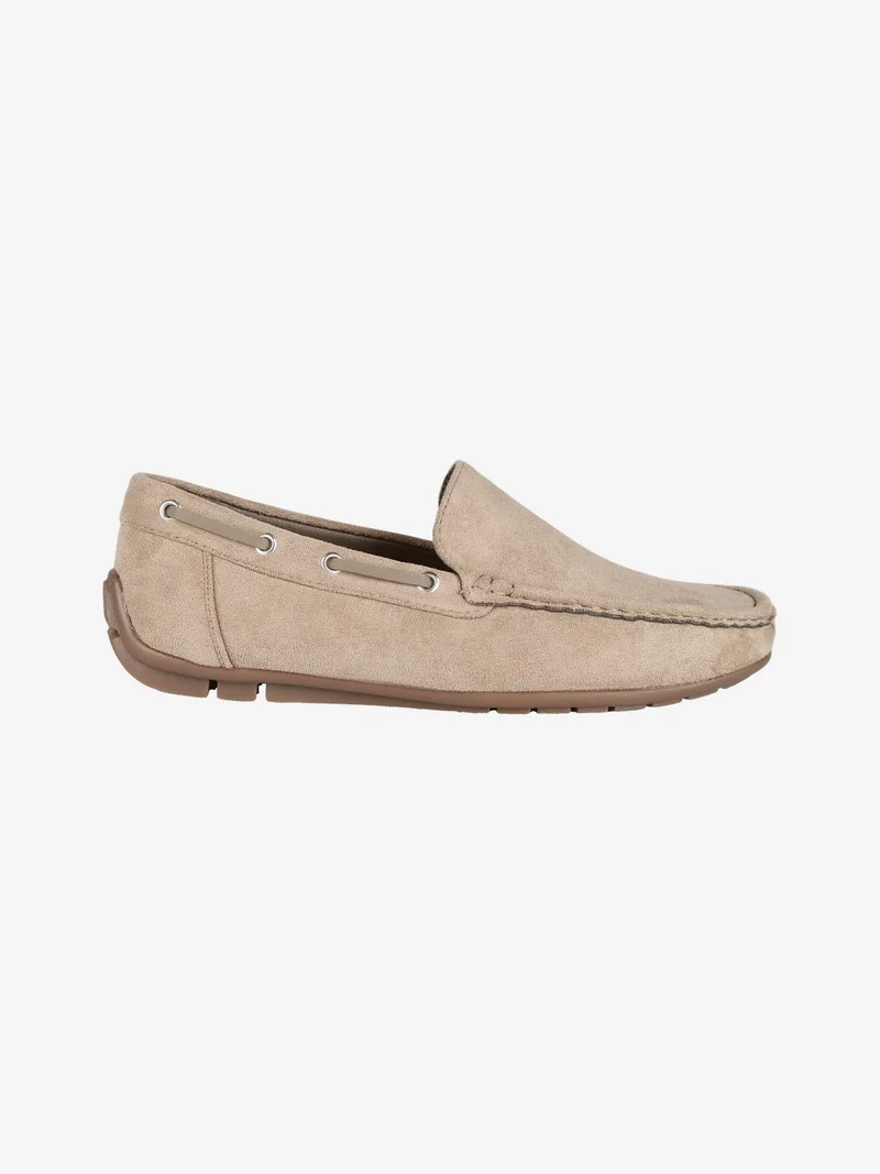 Mocassini in tessuto scamosciato da uomo - khaki