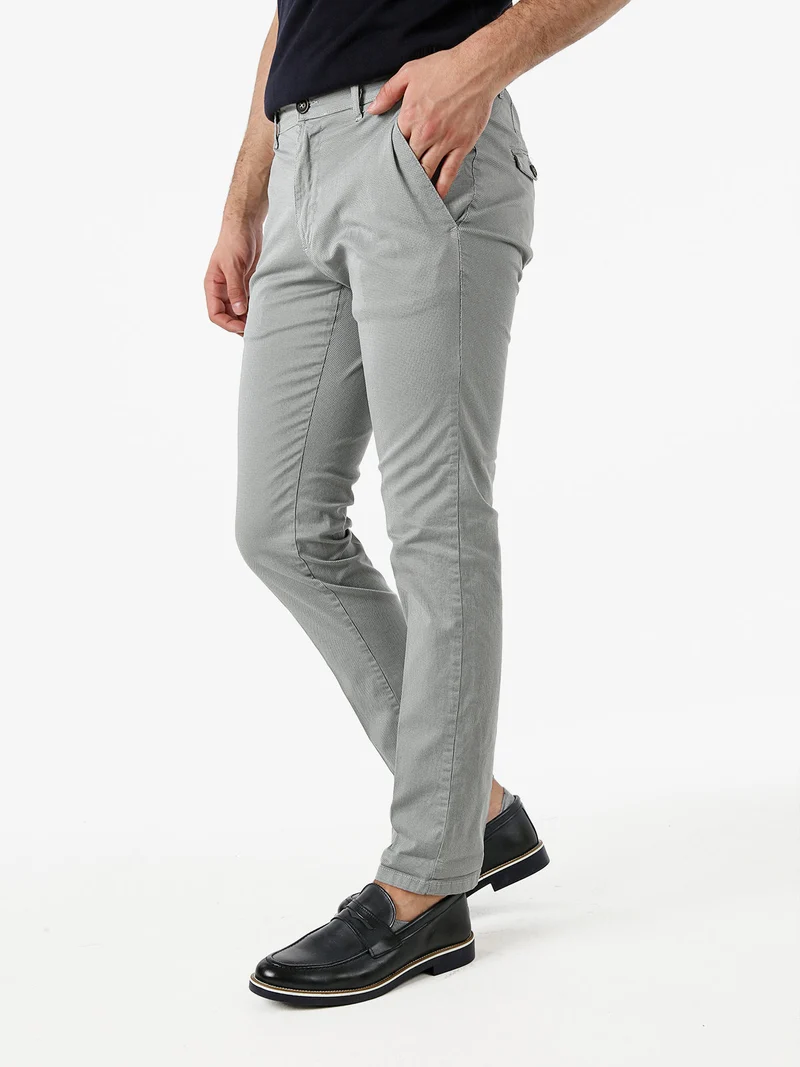 Pantaloni slim fit da uomo in cotone - grigio