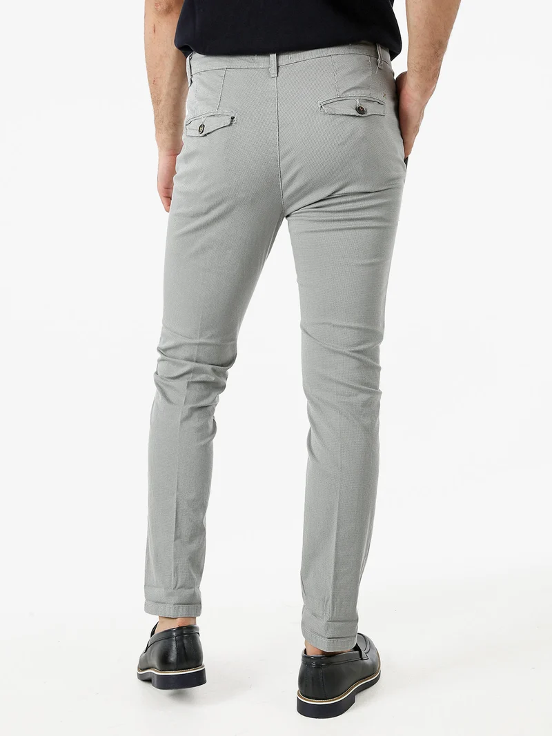 Pantaloni slim fit da uomo in cotone - grigio