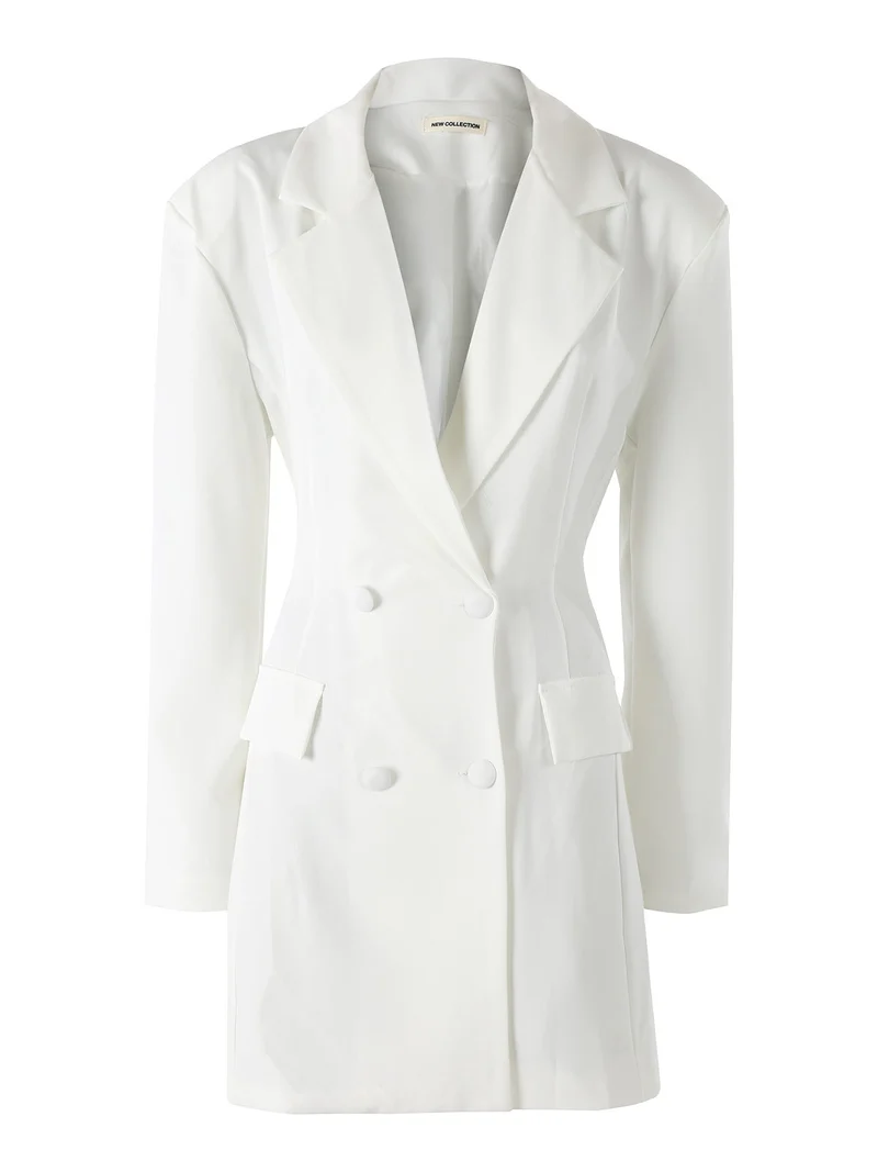 Blazer donna elegante a doppiopetto - bianco