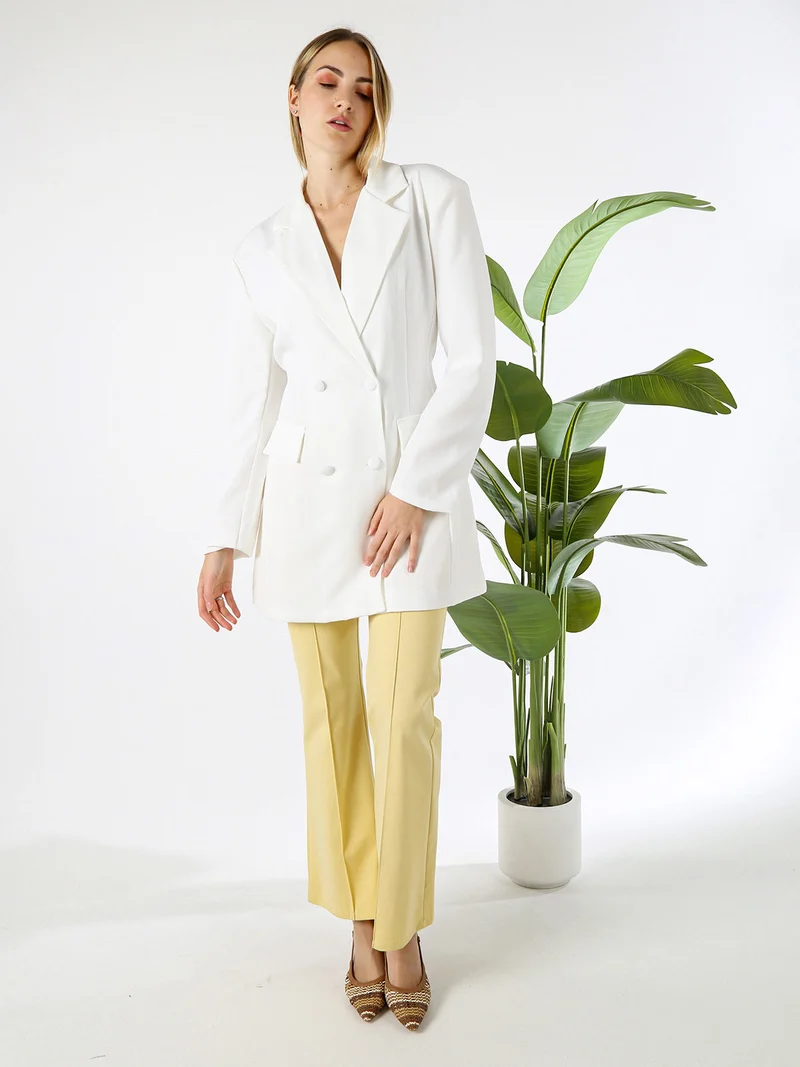 Blazer donna elegante a doppiopetto - bianco