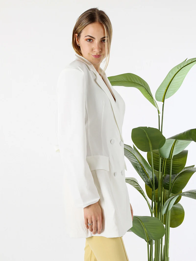 Blazer donna elegante a doppiopetto - bianco