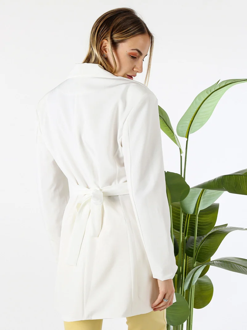 Blazer donna elegante a doppiopetto - bianco