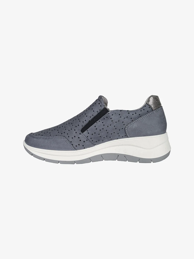 Sneakers donna in pelle nubuck con zeppa e zip laterale - avion