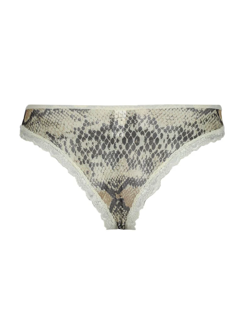 Coordinato intimo top + brasiliana effetto pitone - giallo