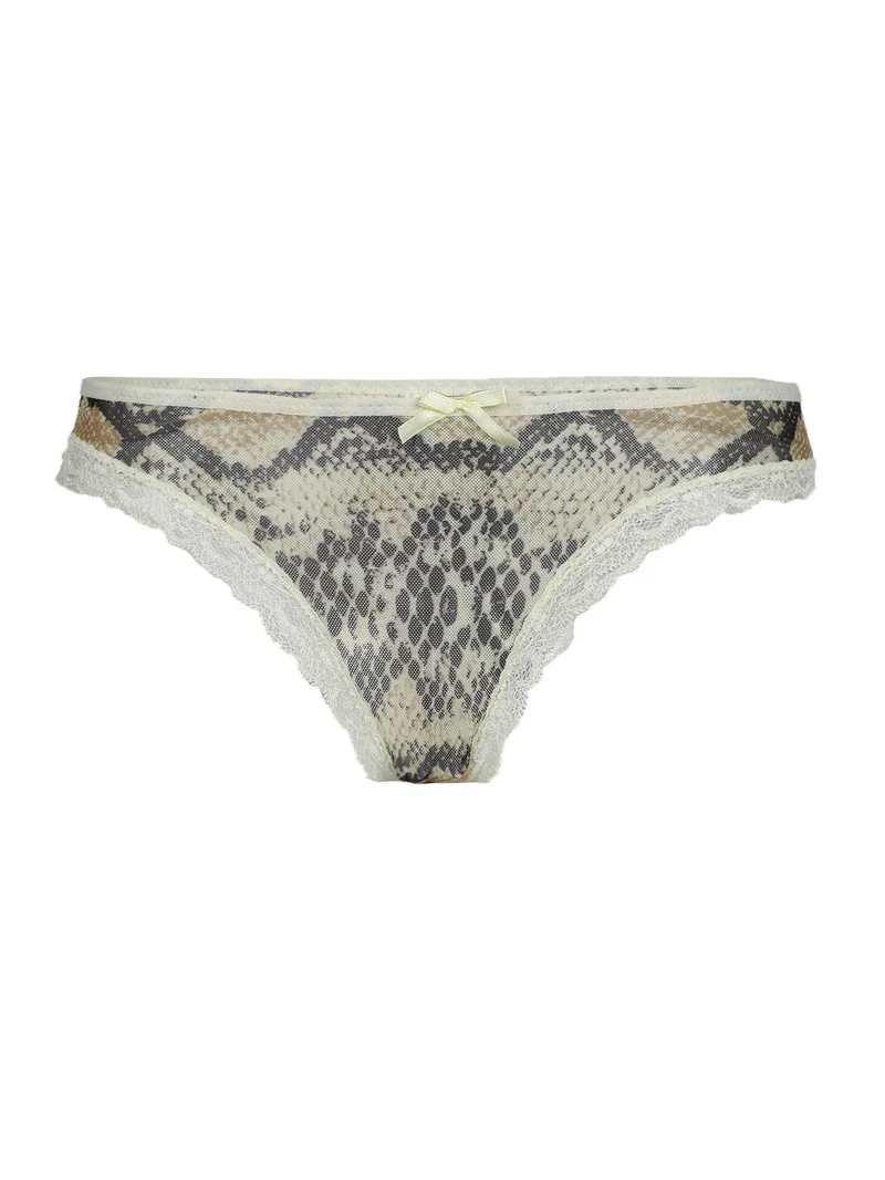 Coordinato intimo top + brasiliana effetto pitone - giallo