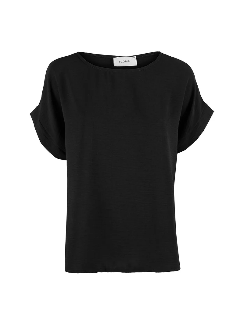 Blusa donna a maniche corte - nero