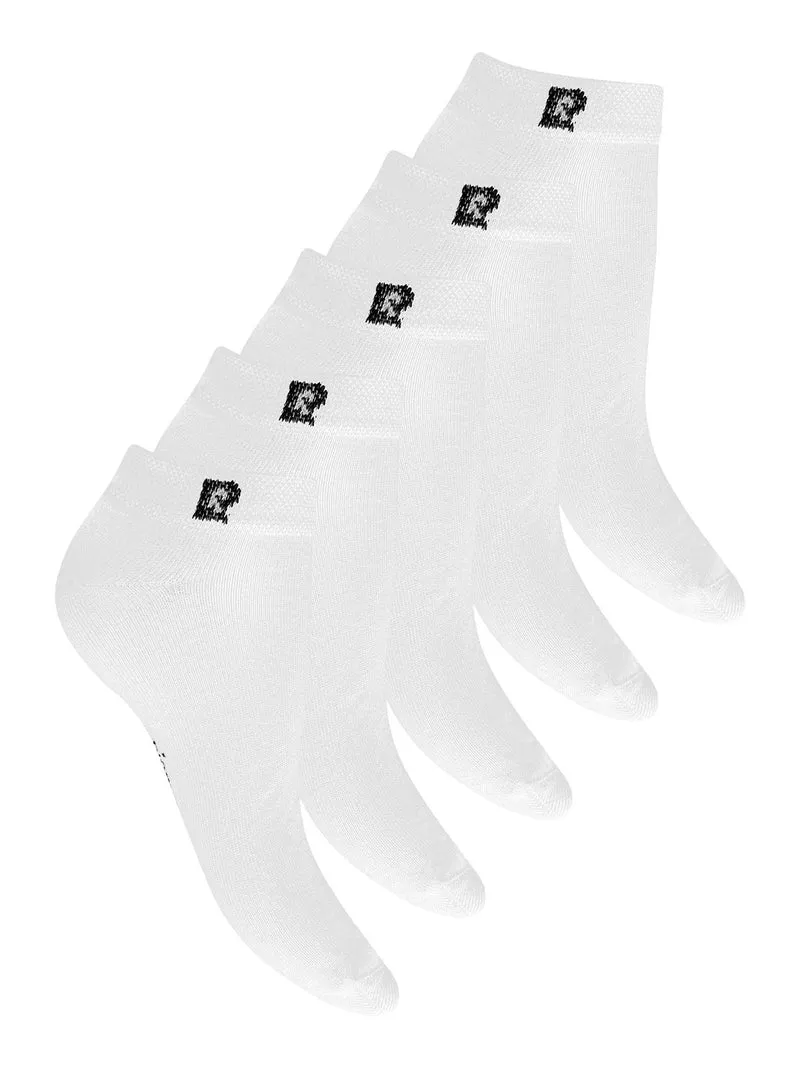 Confezione da 5 paia di calze corte da donna in cotone - bianco