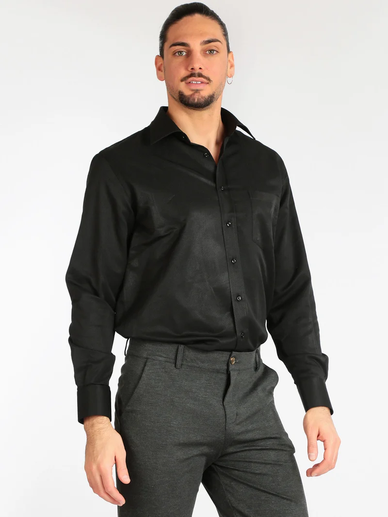 Camicia classica da uomo - nero