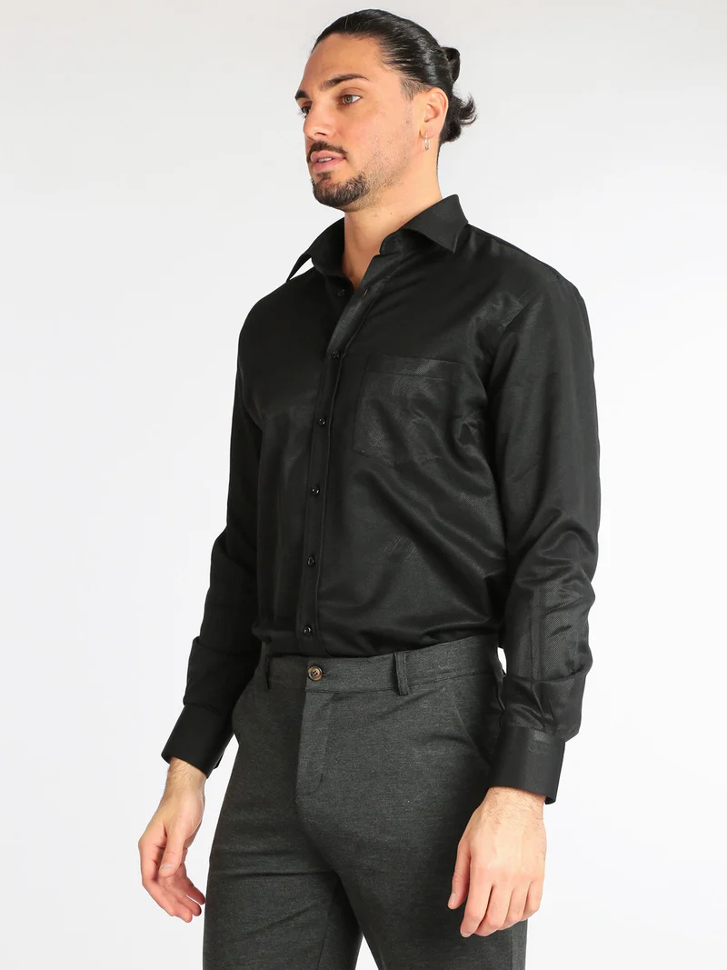 Camicia classica da uomo - nero