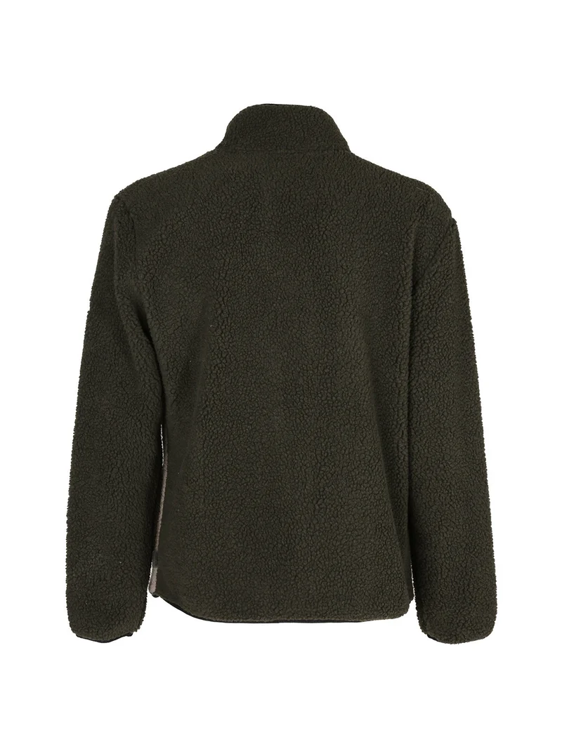 Giacca teddy sportiva da uomo con zip - militare