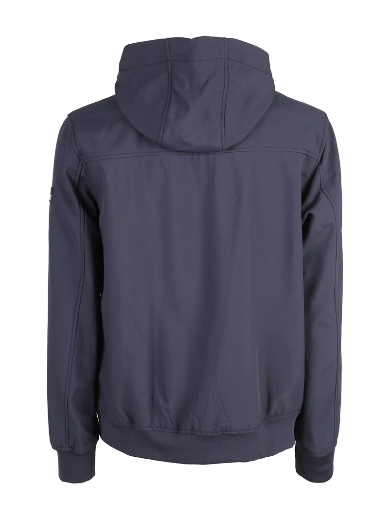 Giacca da uomo con cappuccio e zip - blu scuro