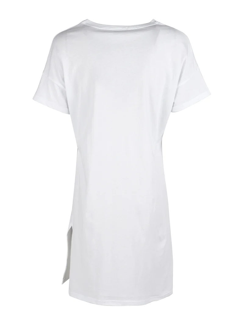 Vestito da donna in cotone a maniche corte - bianco