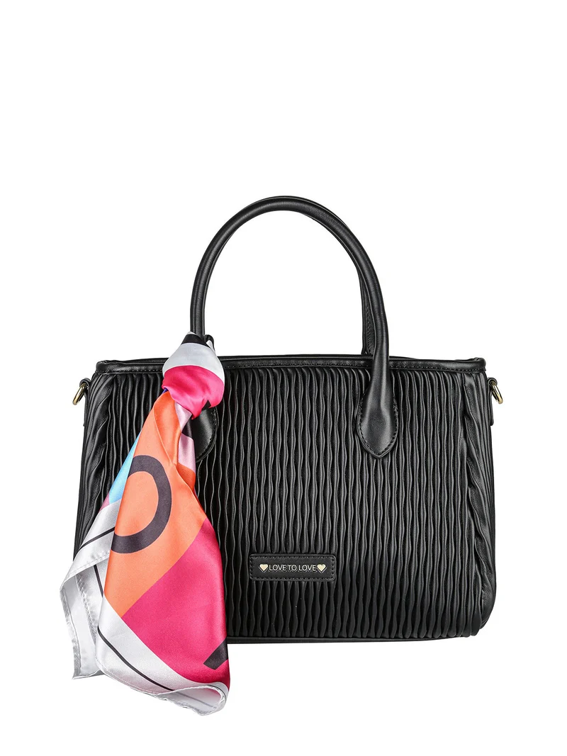 Borsa donna a mano con doppi manici - nero