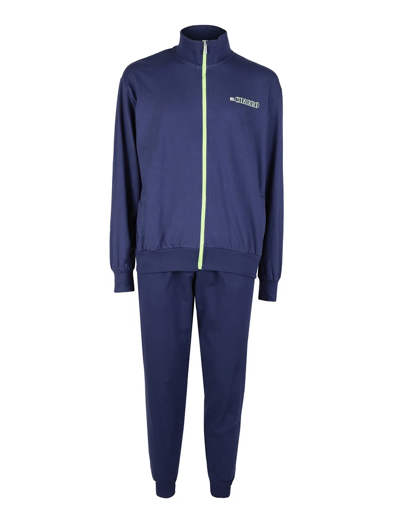 Tuta da uomo 2 pezzi in cotone con zip intera - blu