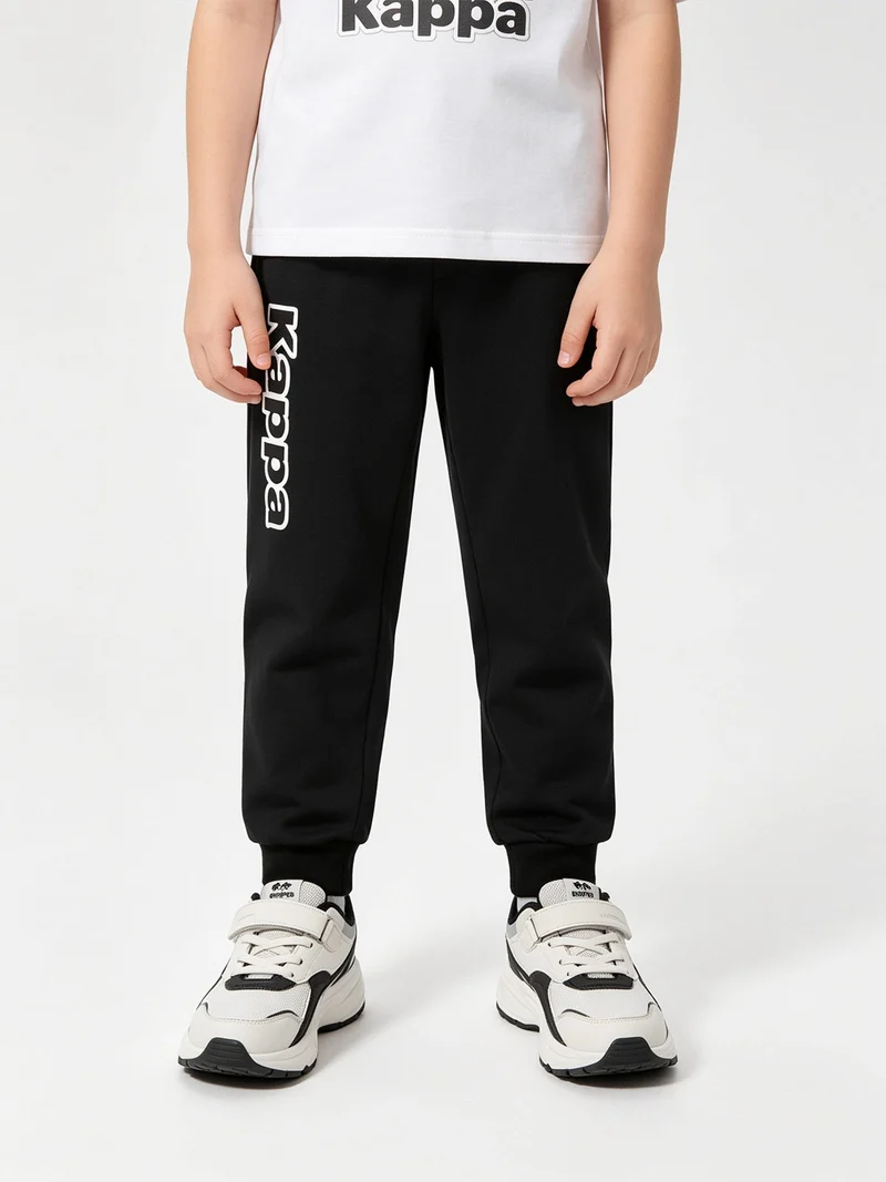Pantaloni tuta da bambino con polsini e interno caldo cotone - nero