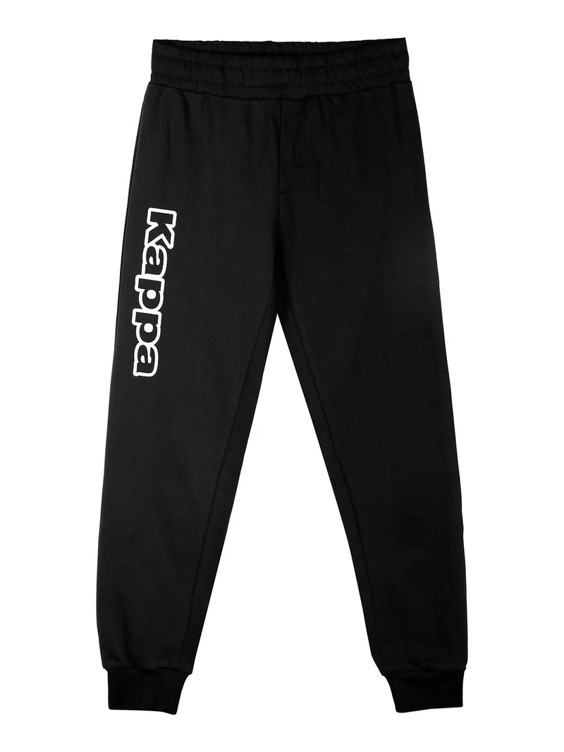 Pantaloni tuta da bambino con polsini e interno caldo cotone - nero