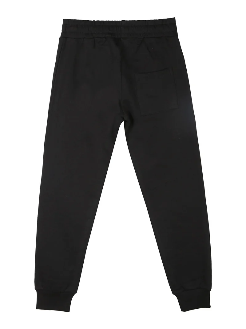 Pantaloni tuta da bambino con polsini e interno caldo cotone - nero