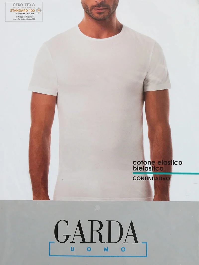 T-shirt intima uomo girocollo in cotone bielastico - grigio