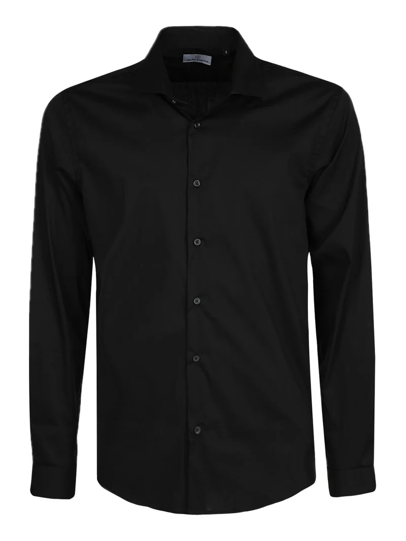 Camicia nera a maniche lunghe classic fit - nero
