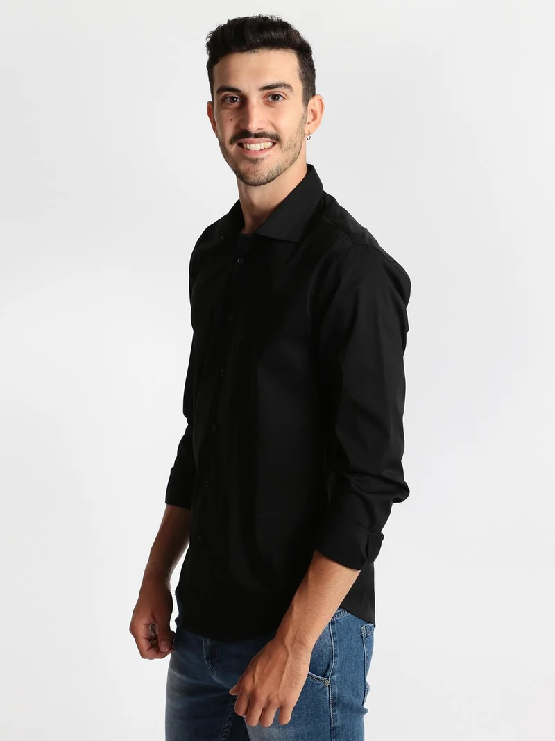 Camicia nera a maniche lunghe classic fit - nero