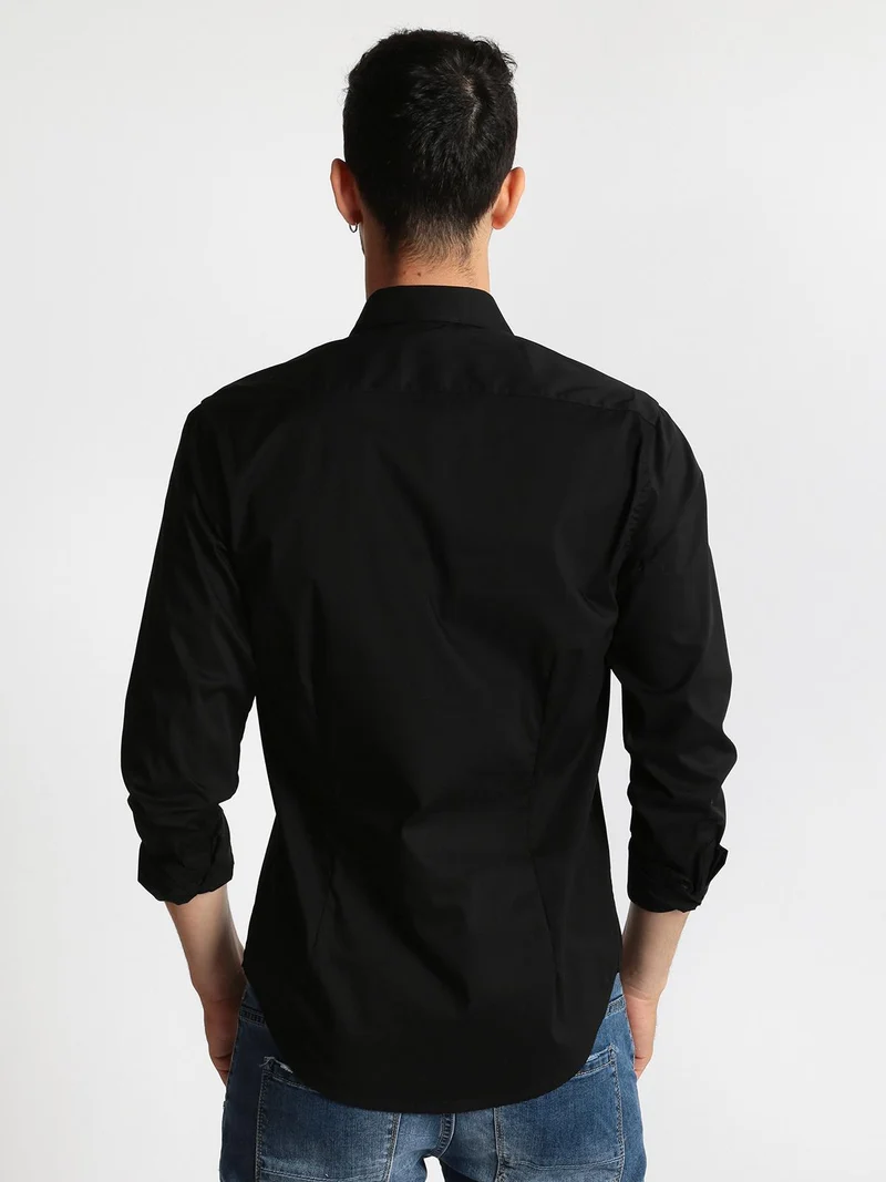 Camicia nera a maniche lunghe classic fit - nero