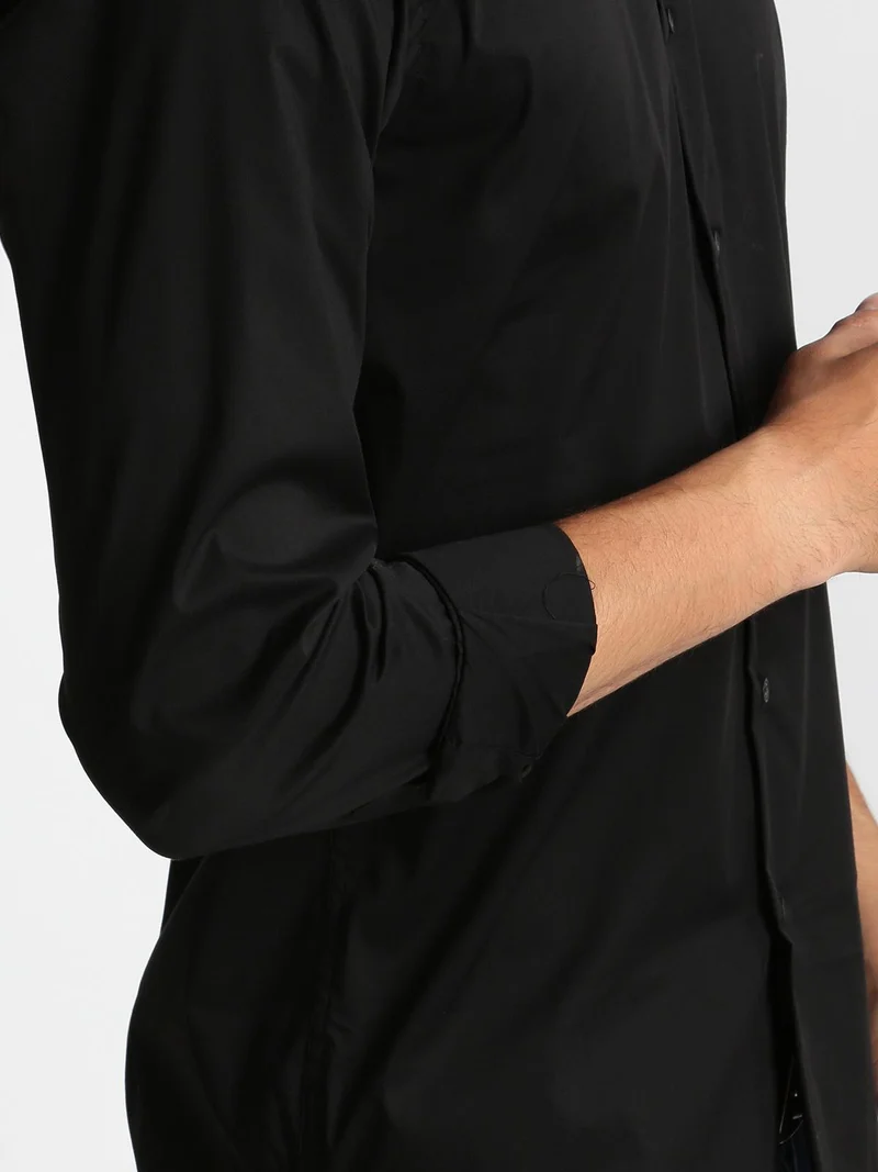 Camicia nera a maniche lunghe classic fit - nero