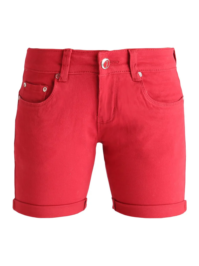 Shorts con risvolto - rosso