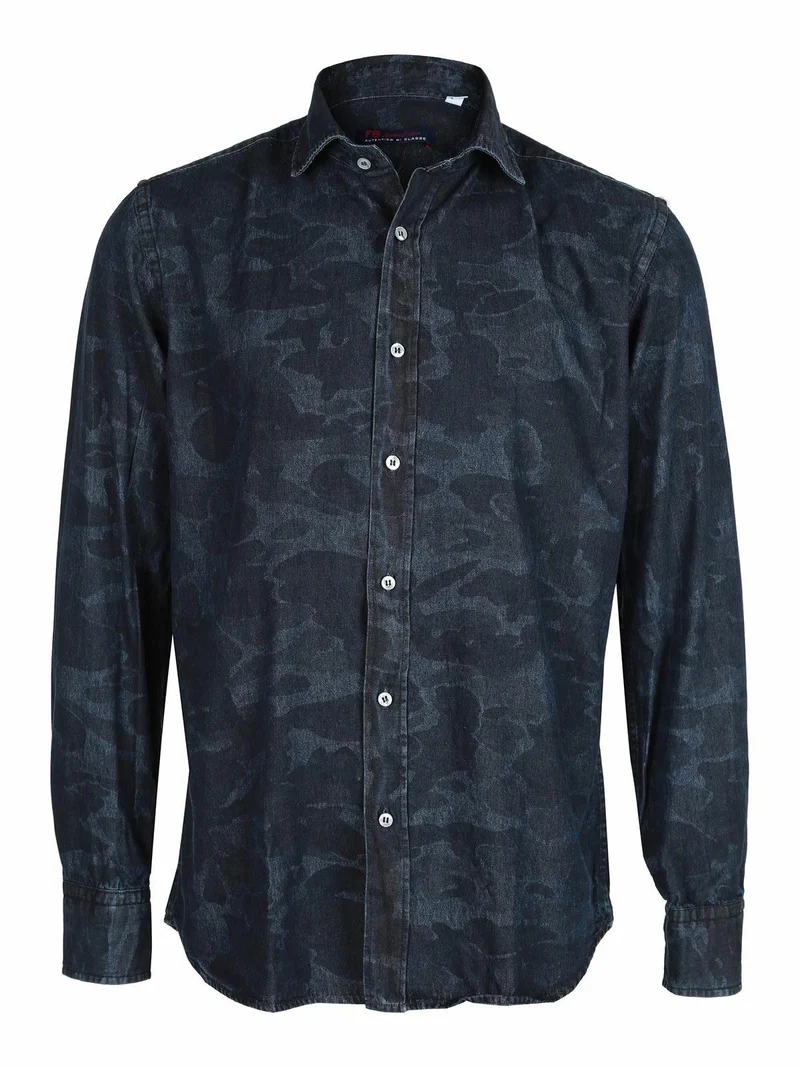 Camicia da uomo con fantasia mimetica - jeans
