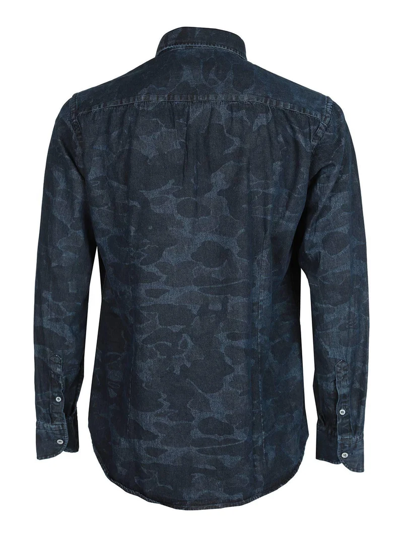 Camicia da uomo con fantasia mimetica - jeans