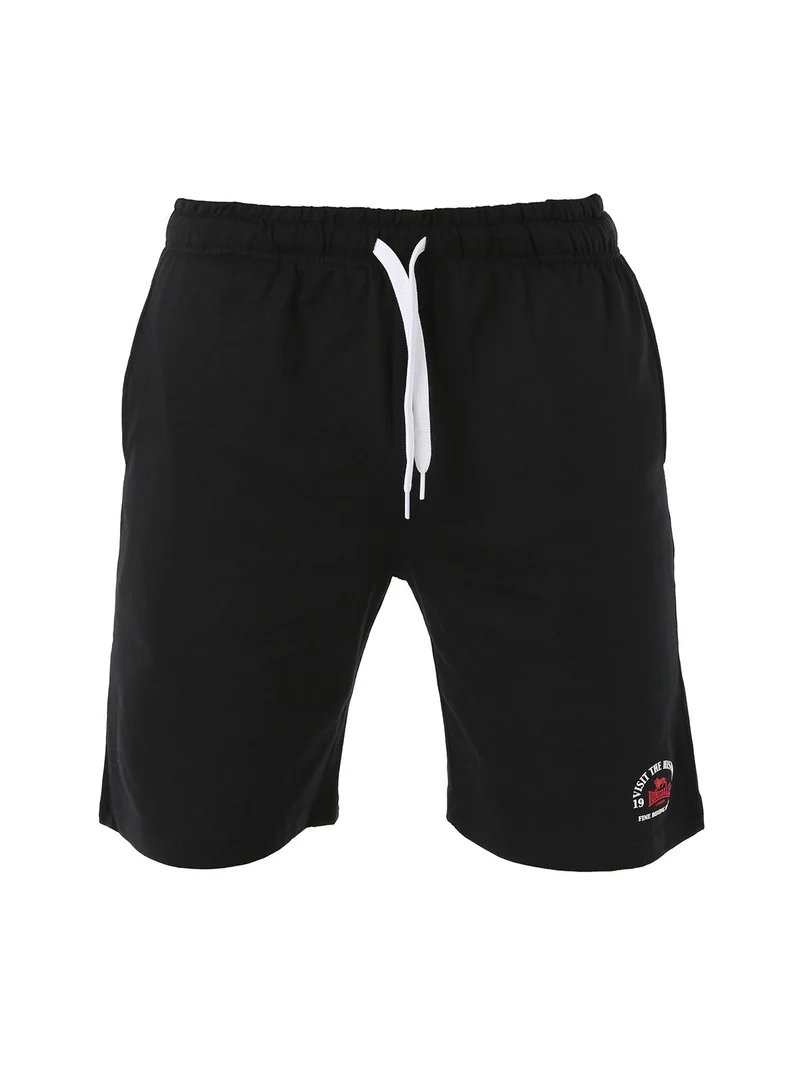 Bermuda sportivi da uomo con logo e coulisse - nero