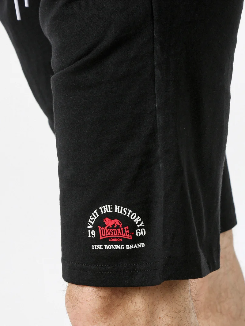 Bermuda sportivi da uomo con logo e coulisse - nero