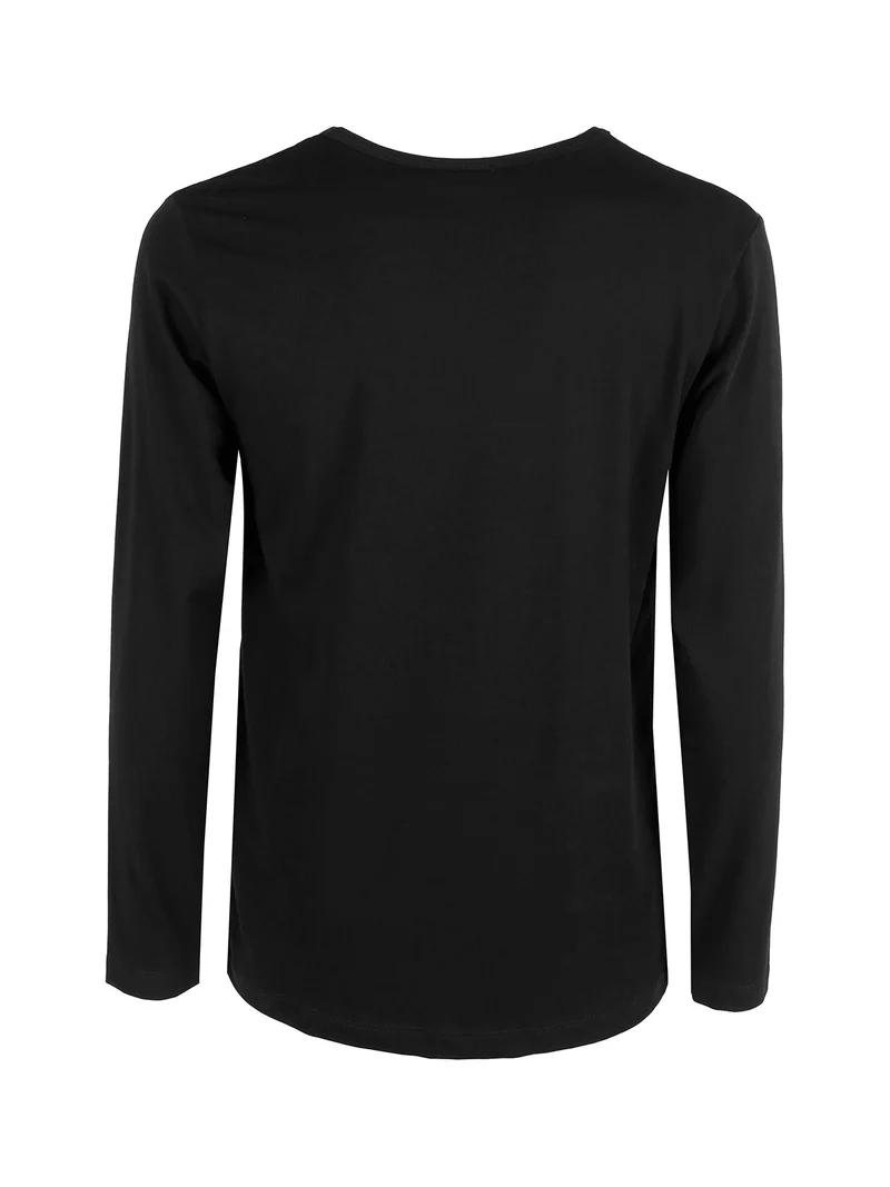 T-shirt da uomo a maniche lunghe con logo - nero