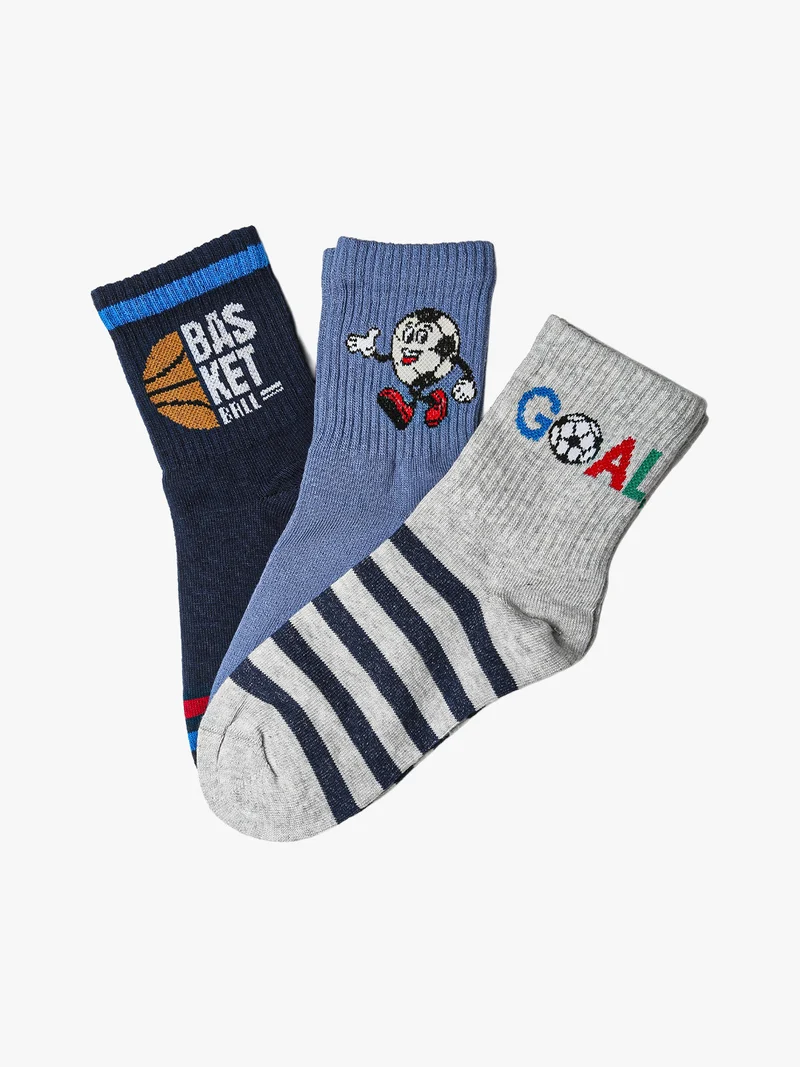 Confezione da 3 paia di calze tennis da bambino - azzurro