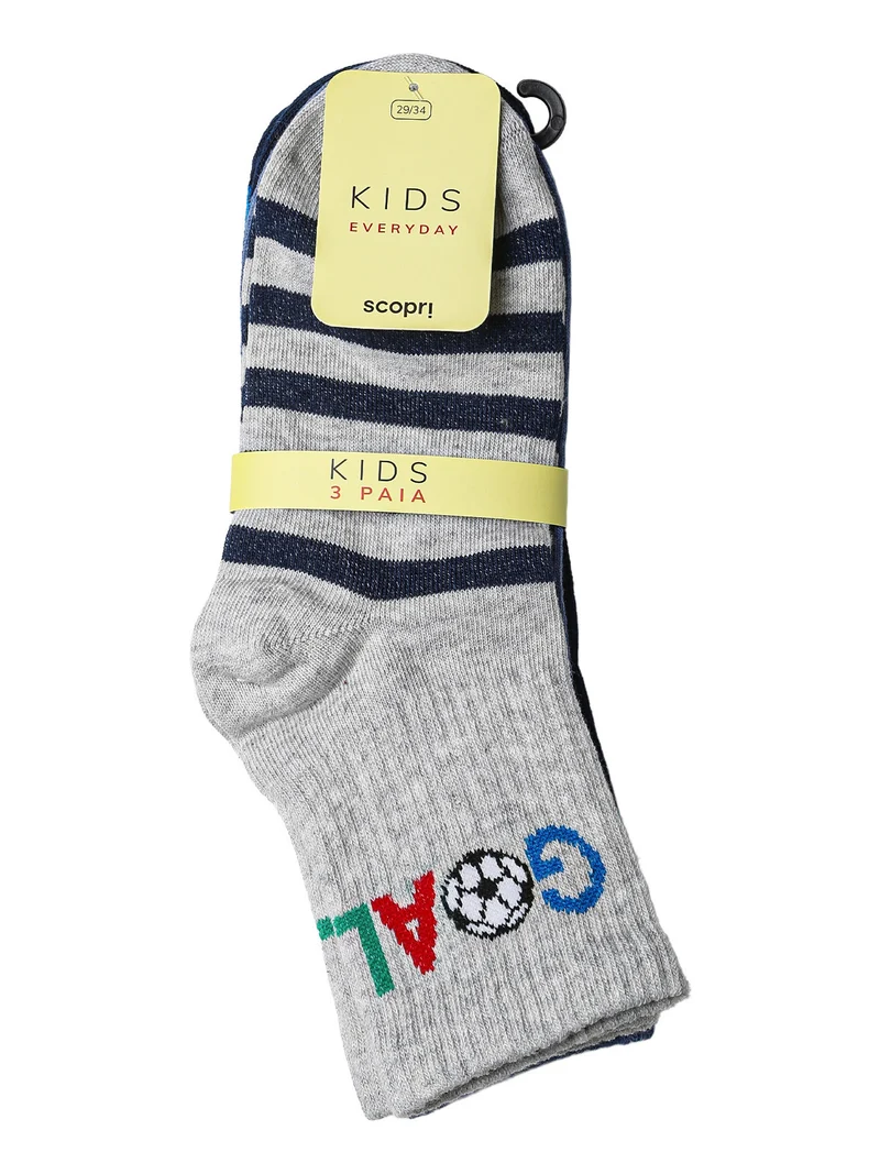 Confezione da 3 paia di calze tennis da bambino - azzurro
