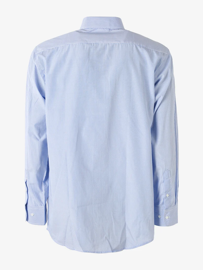 Camicia rigata da uomo a maniche lunghe - azzurro