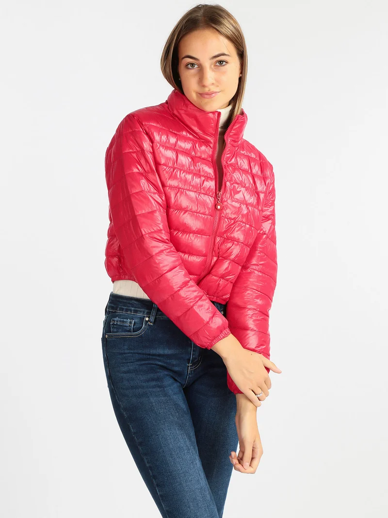 Piumino donna corto modello 100 grammi - rosso