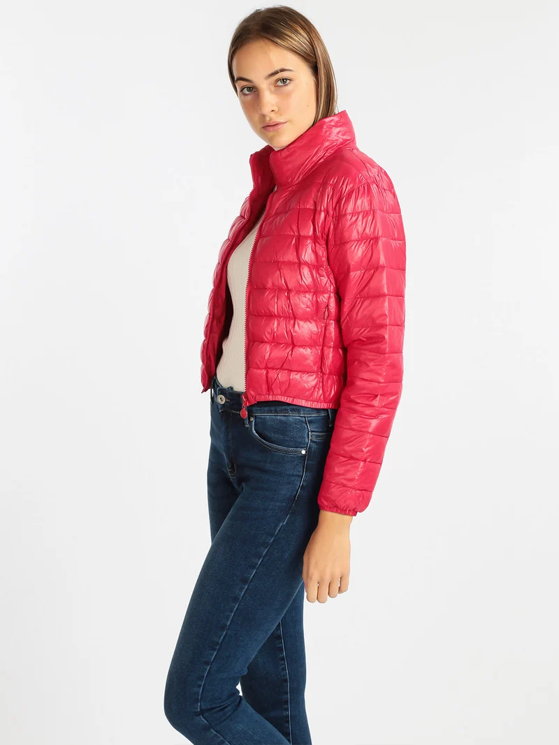 Piumino donna corto modello 100 grammi - rosso