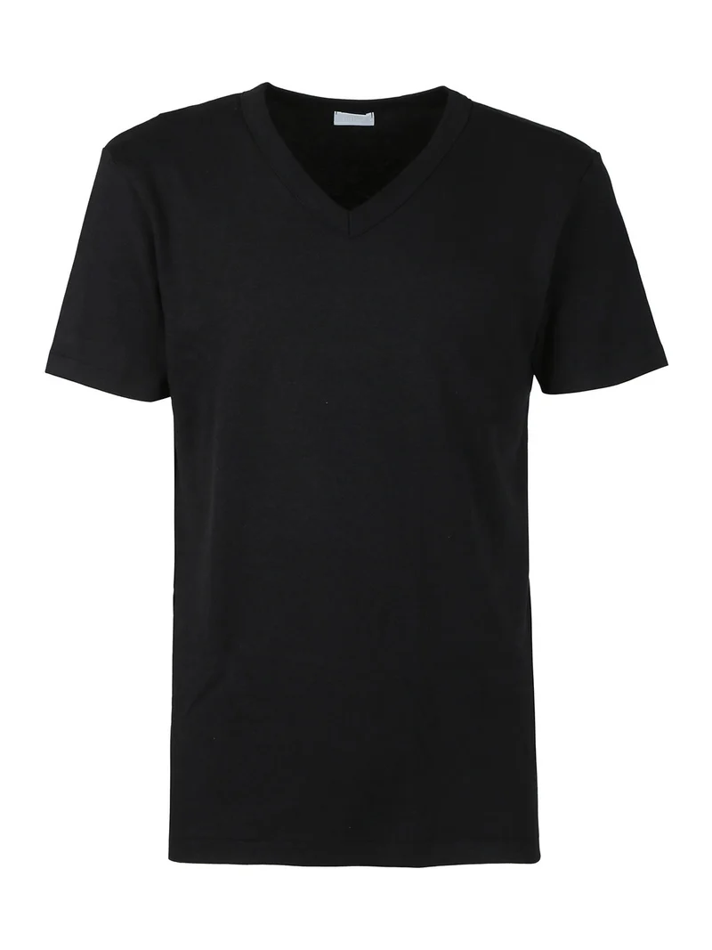 T-shirt intima uomo scollo V in caldo cotone - nero