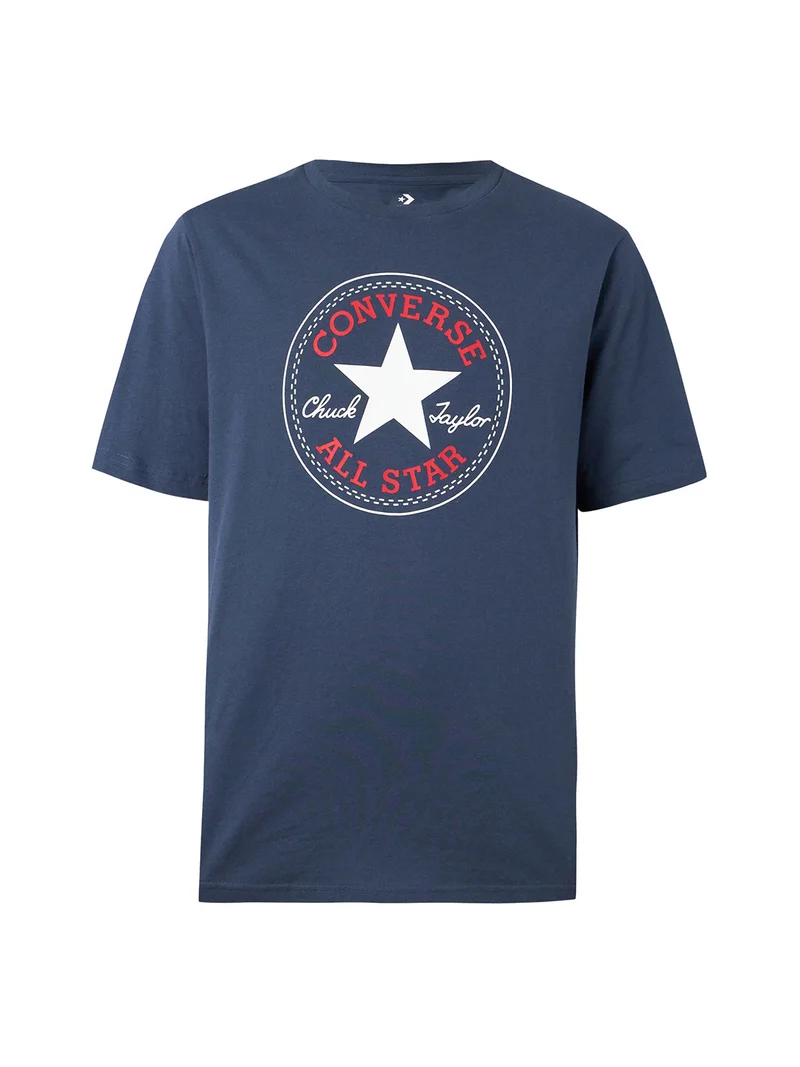 CHUCK PATCH TEE t-shirt da uomo in cotone con stampa logo - blu scuro