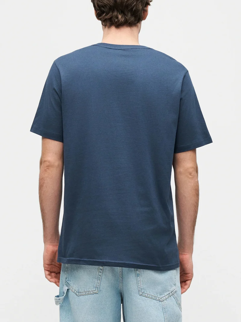 CHUCK PATCH TEE t-shirt da uomo in cotone con stampa logo - blu scuro