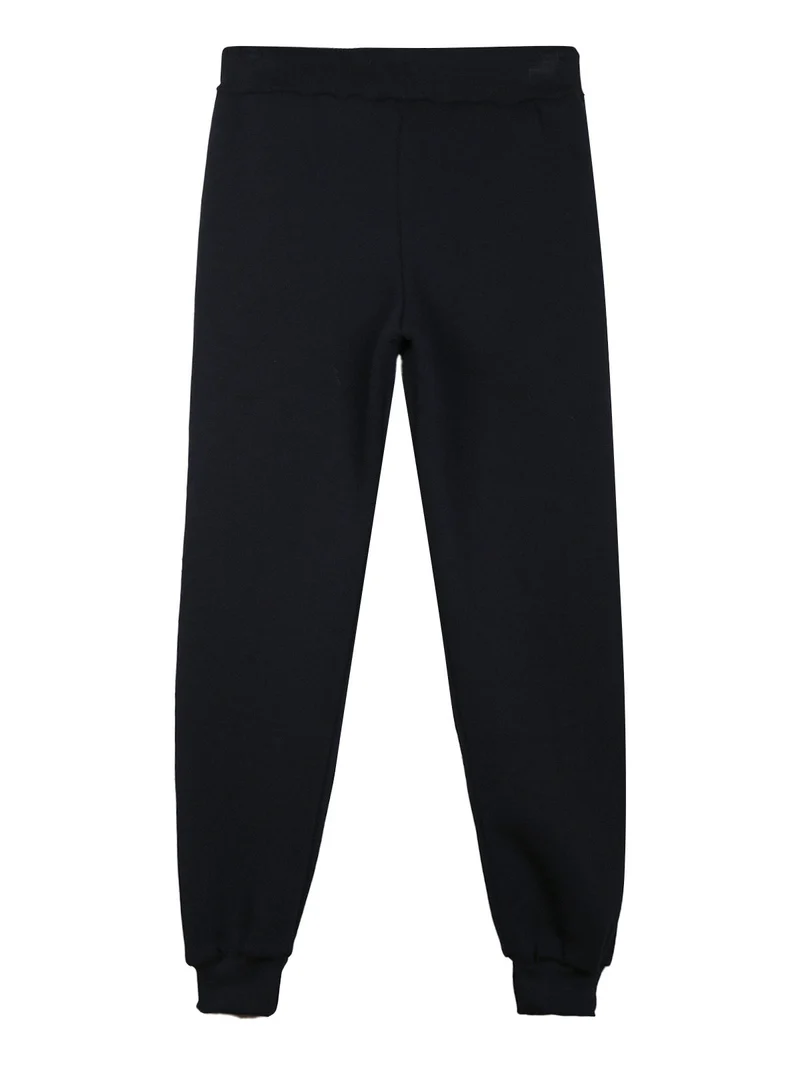 Pantaloni sportivi da ragazzo con polsini e interno felpato - blu scuro