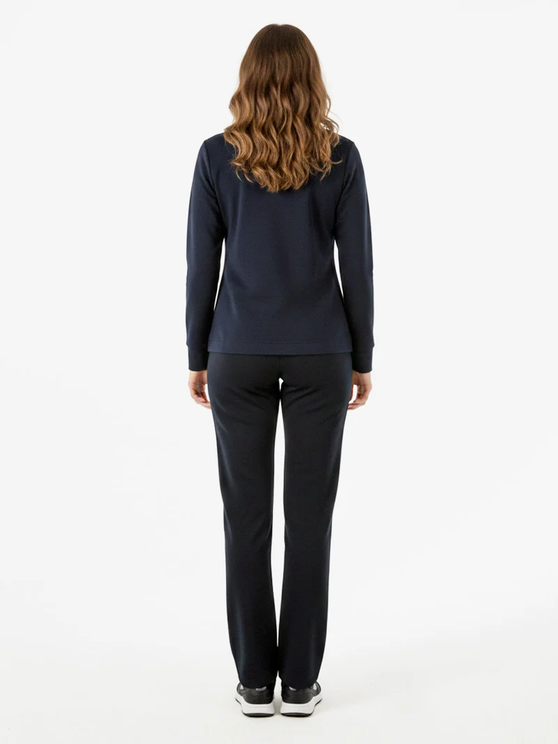 Completo tuta da donna 2 pezzi in cotone full zip - blu scuro
