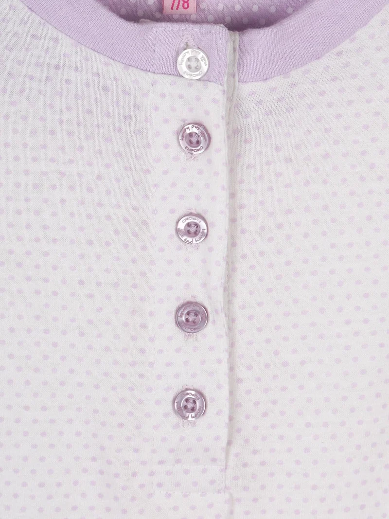 Pigiama a pois in cotone - viola