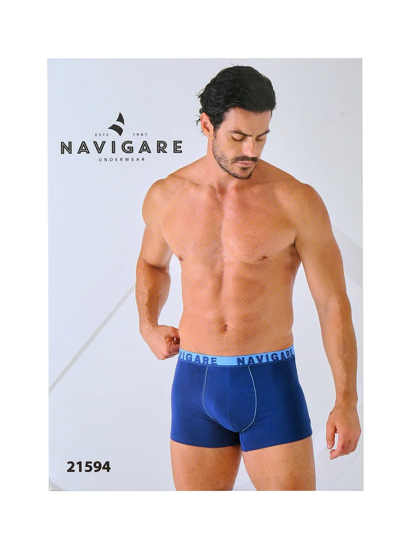 Boxer da uomo in cotone elasticizzato - blu