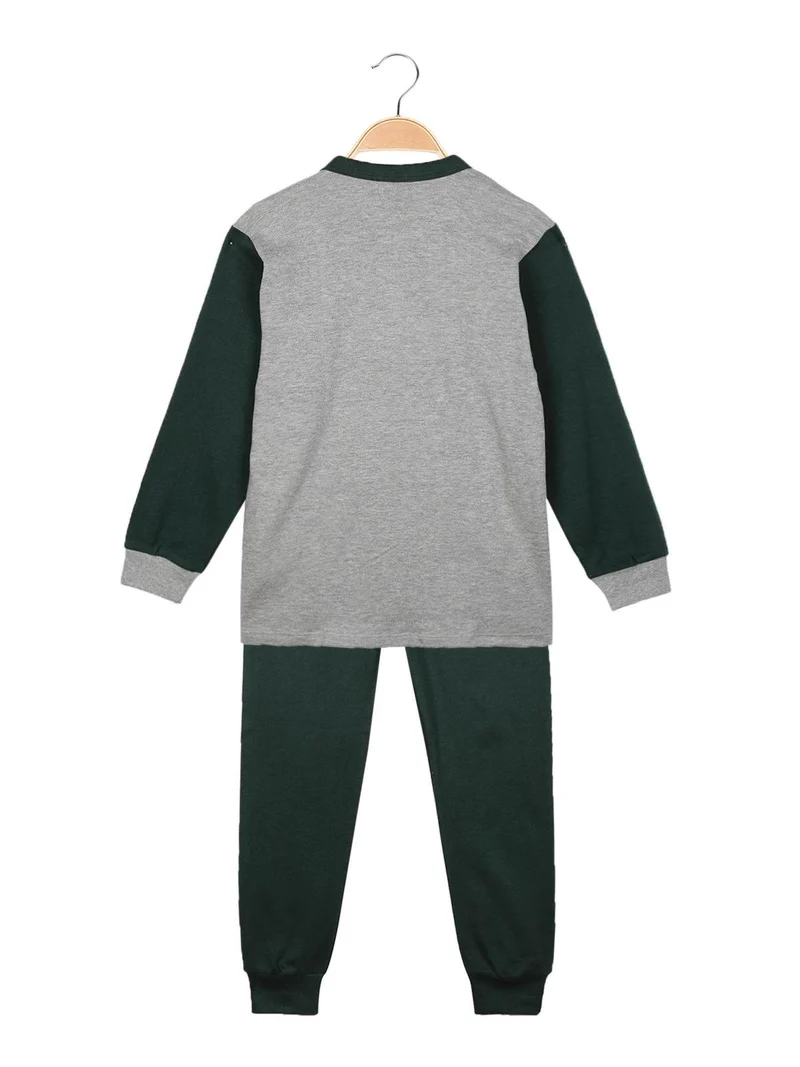 Pigiama lungo bambino con polsini - grigio